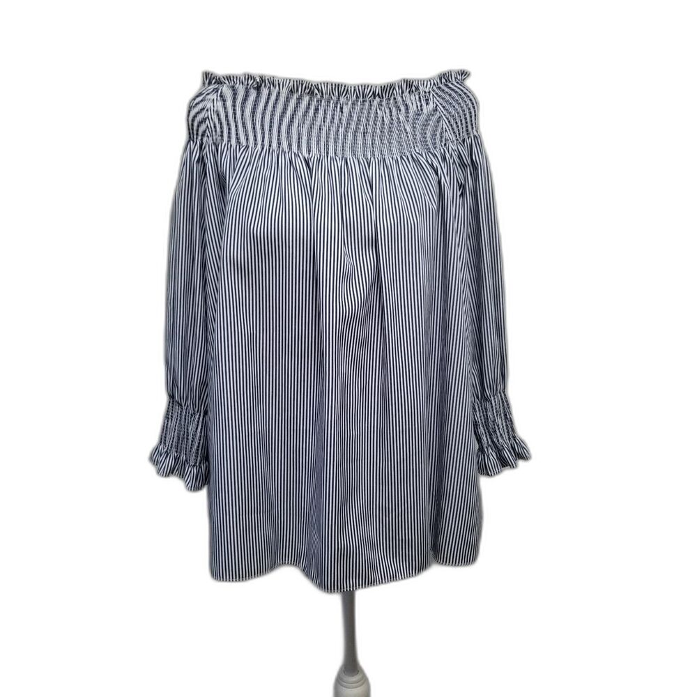 French Kiss Stripe Off the Shoulder Oversized Top M/L